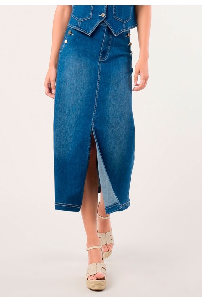 Falda Midi Denim | Falda Vaqueral| M47 Modas Benidorm
